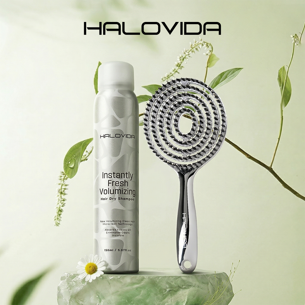 Halovida Bristle Brush+Hair Dry Shampoo - Halovida