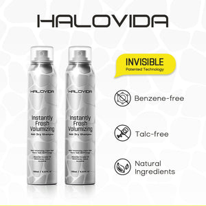 Halovida Instant Fresh Volumizing Invisible Hair Dry Shampoo 2-Pack (5.07oz×2) - Halovida