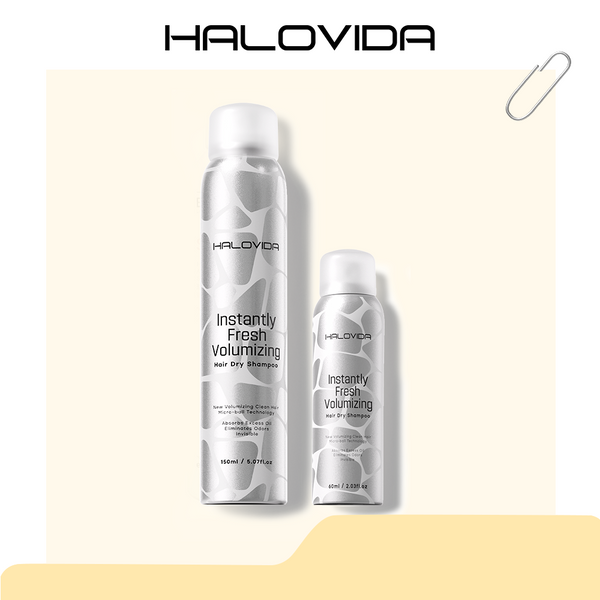 Shampoing sec Halovida, format standard + voyage