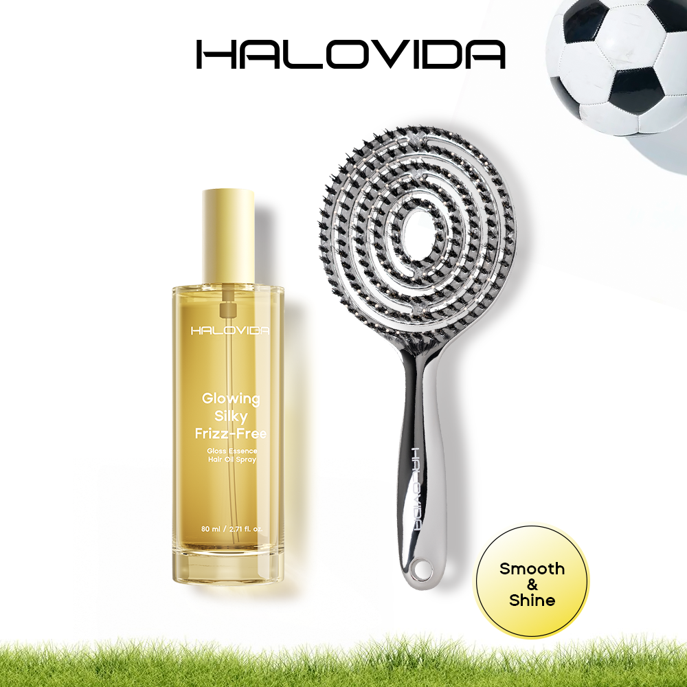 Halovida Bristle Brush+Hair Oil Spray