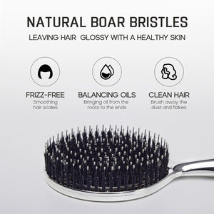 HALOVIDA Electroplated Hollow Round Bristle Brush - Anti-Static Massage Brush, Reduces Heat Damage, Ideal for Quick Drying and Voluminous Styling - Halovida