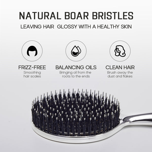 HALOVIDA Electroplated Hollow Round Bristle Brush - Anti-Static Massage Brush, Reduces Heat Damage, Ideal for Quick Drying and Voluminous Styling - Halovida