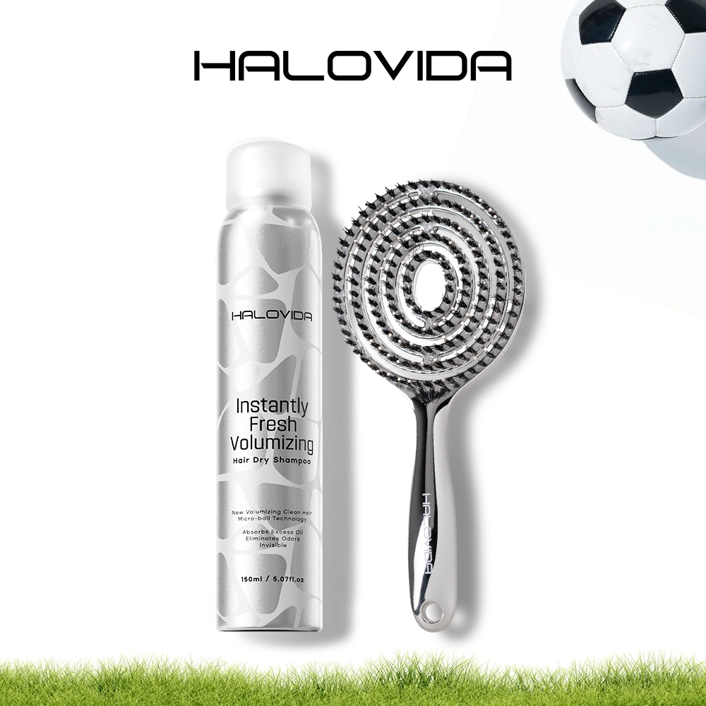 Halovida Bristle Brush+Hair Dry Shampoo