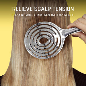 HALOVIDA Electroplated Hollow Round Bristle Brush - Anti-Static Massage Brush, Reduces Heat Damage, Ideal for Quick Drying and Voluminous Styling - Halovida