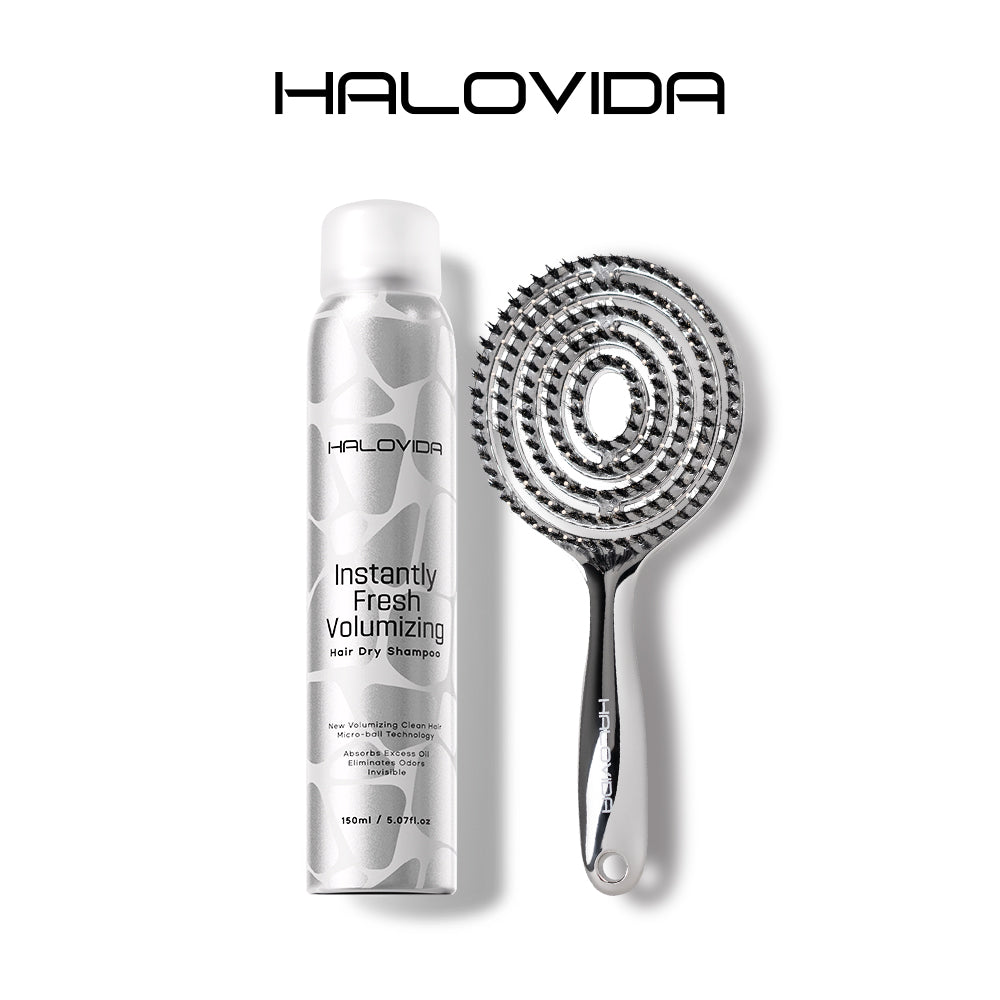 Halovida Bristle Brush+Hair Dry Shampoo - Halovida