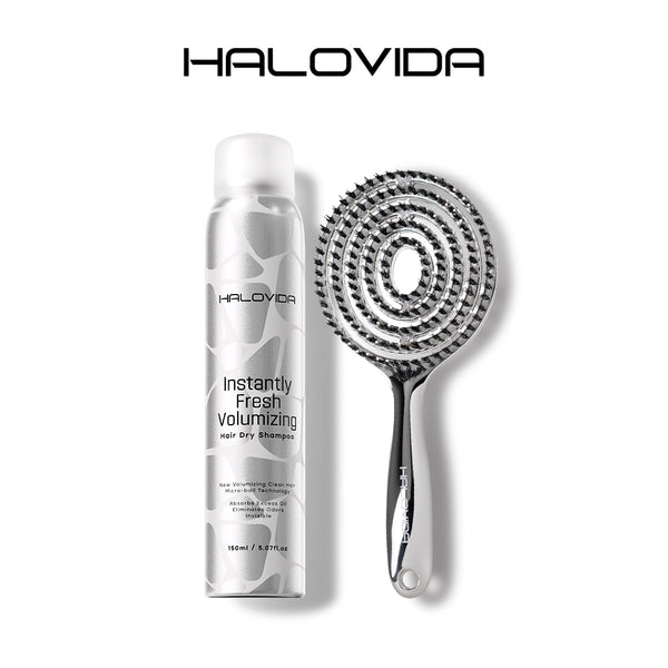 Halovida Bristle Brush+Hair Dry Shampoo - Halovida