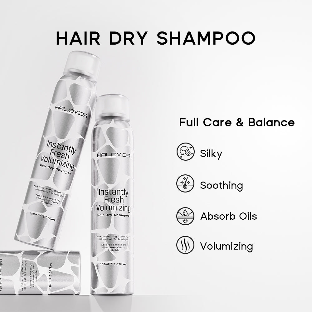Halovida Hair Set - Bristle Brush + Hair Dry Shampoo