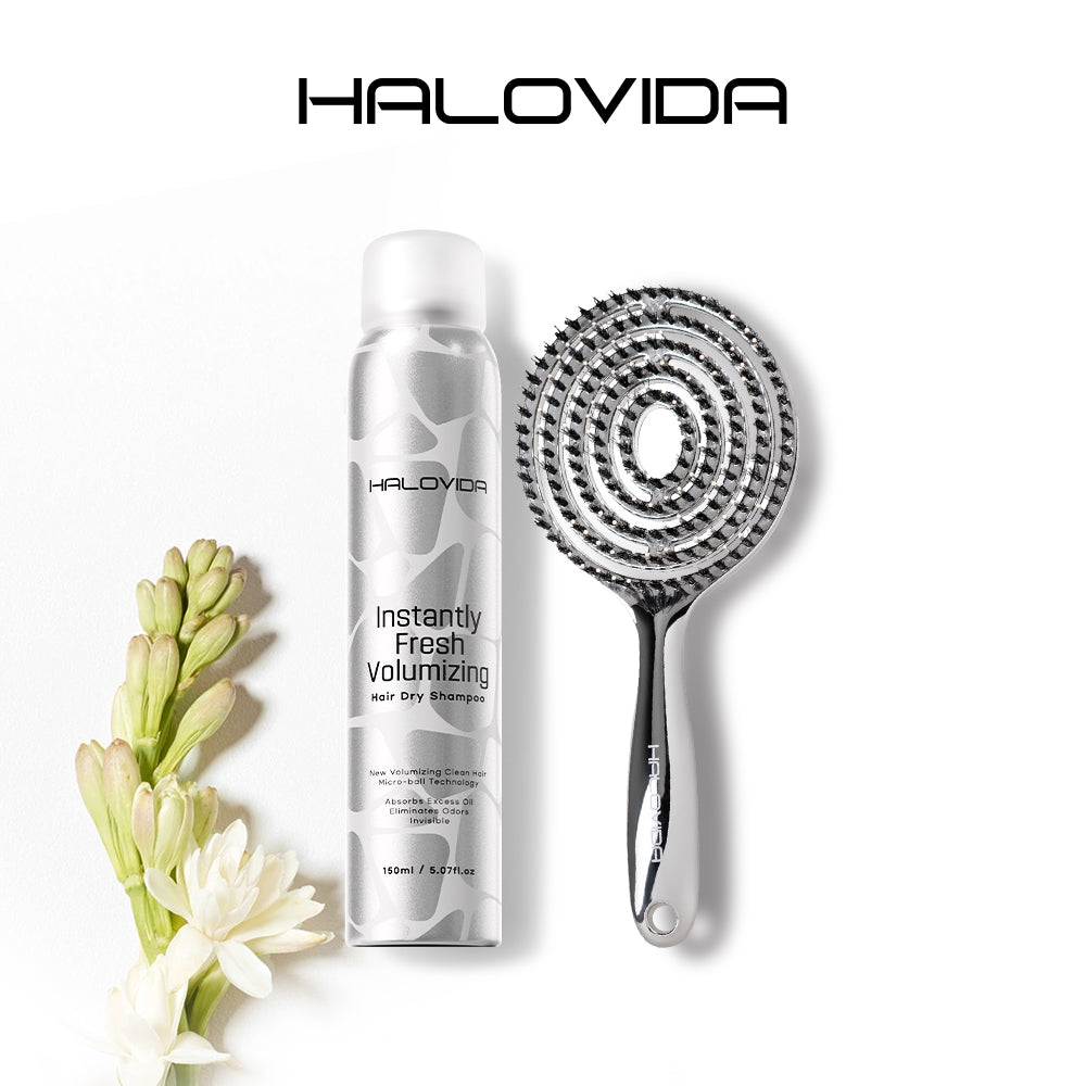 Halovida Bristle Brush+Hair Dry Shampoo - Halovida