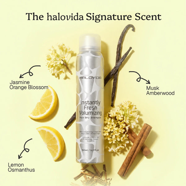 Halovida Dry Shampoo Signature Scent with Citrus and Floral Notes