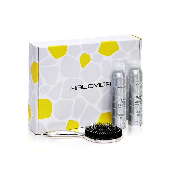 Halovida Hair Set - Spa Brush + Hair Dry Shampoo