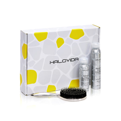 Halovida Hair Set - Spa Brush + Hair Dry Shampoo